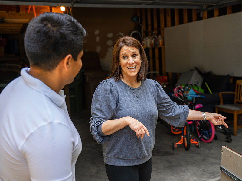 Junk Removal Expert with Client